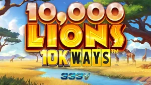 Tampilan visual slot 10,000 Lions 10K Ways dengan tema alam liar
